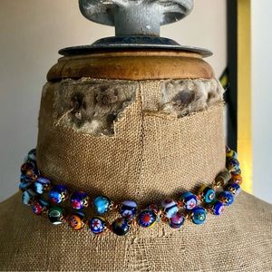 VTG Italian Murano Millefiori Glass Necklace